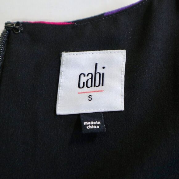 Cabi Size S Fete Dress Vibrant Multicolor Striped Chiffon Fit & Flare - Picture 11 of 12